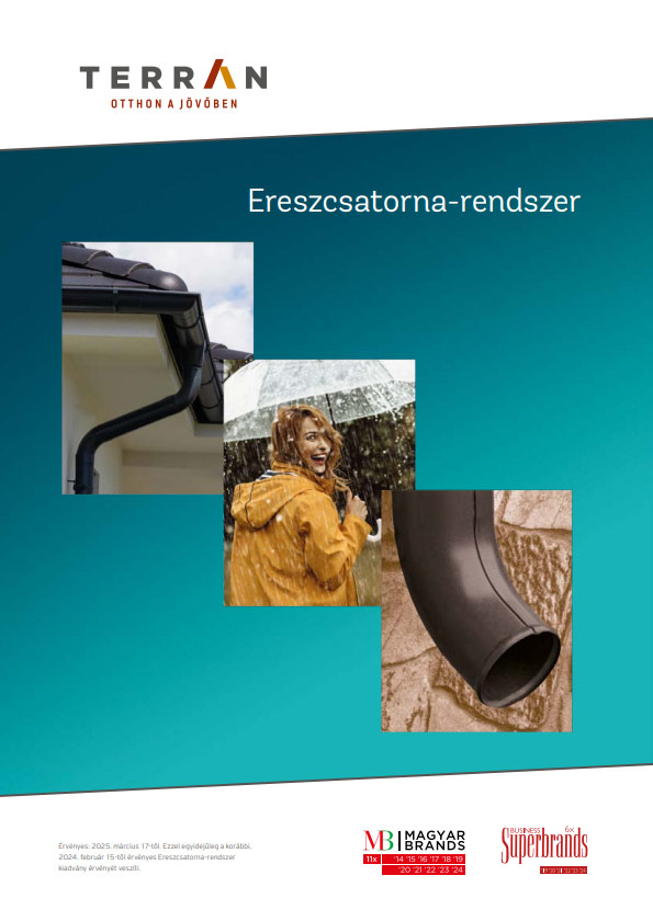 Terrán ereszcsatorna rendszer