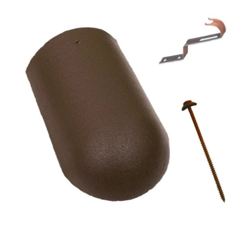 Terrán kezdő kúpcserép rögzítőkkel - Mocca