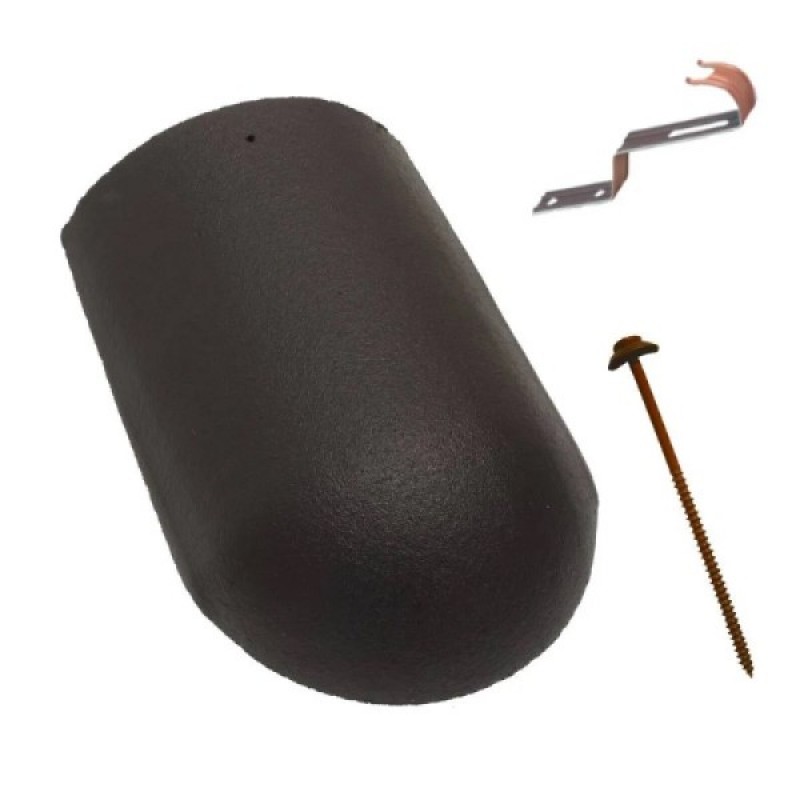 Terrán kezdő kúpcserép rögzítőkkel - Fekete