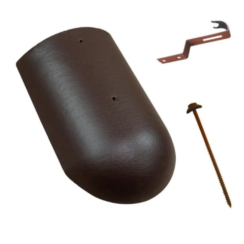 Terrán kezdő kúpcserép rögzítőkkel - Gesztenyebarna